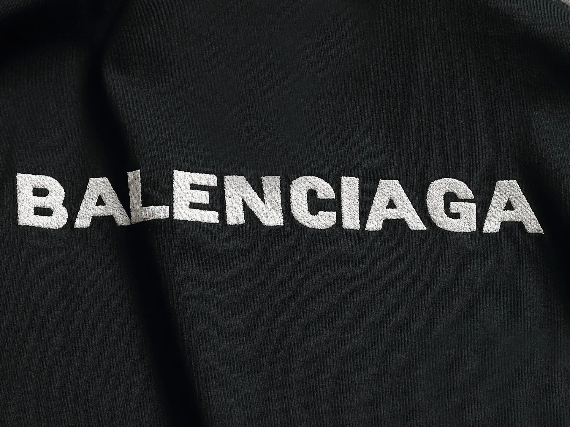 BALENCIAGA 2026 logo Logo ， Retro Same Style T 320 Versatile : Black Green Size：XS S M L